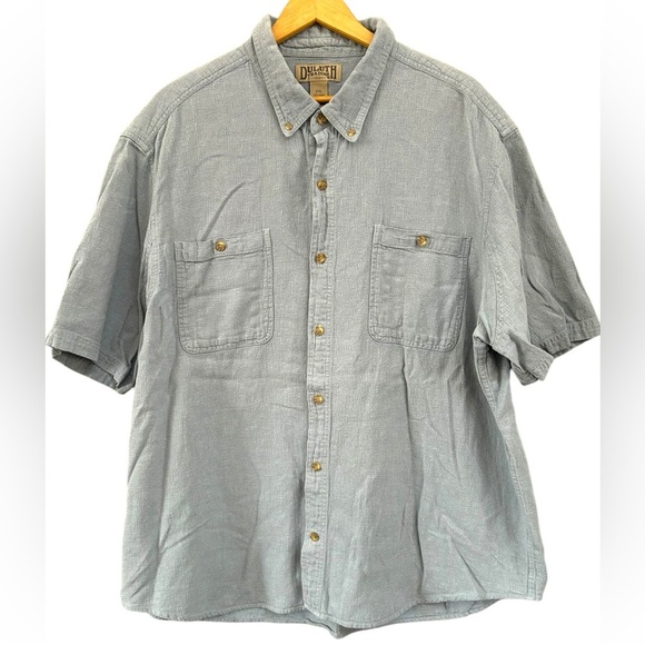 Duluth Trading Men’s Light Blue Hemp Organic Cotton Button Front Shirt Size XXL - Picture 1 of 5